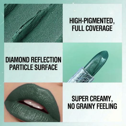 Waterproof glitter lipstick sexy black lipstick glitter lipstick makeup Halloween non stick cup lipstick