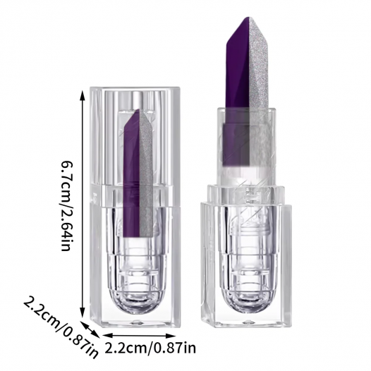 2-in-1 Purple Silver Gradient Lipstick Waterproof, Sweatproof, Durable Moisturizing, Smooth Texture, Easy to Apply Lip Gloss