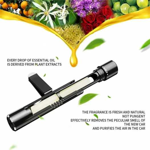 Car Fragrance Custom Vent Clip Cylindrical Essential Oil Car Diffuser Vent Clip with 1/10 Refill Sticks for Auto Office Kitchen