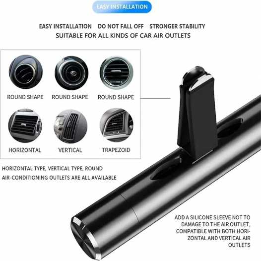 Car Fragrance Custom Vent Clip Cylindrical Essential Oil Car Diffuser Vent Clip with 1/10 Refill Sticks for Auto Office Kitchen