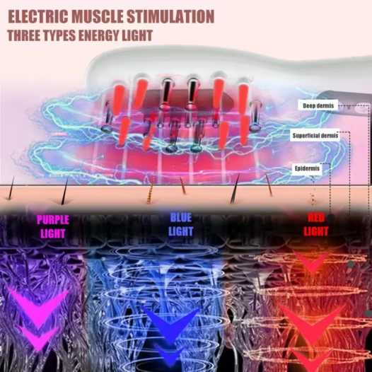 1pc convenient USB charging massage comb, red and blue LED color light hair care comb, fluffy hair comb, suitable for all hair