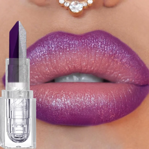2-in-1 Purple Silver Gradient Lipstick Waterproof, Sweatproof, Durable Moisturizing, Smooth Texture, Easy to Apply Lip Gloss