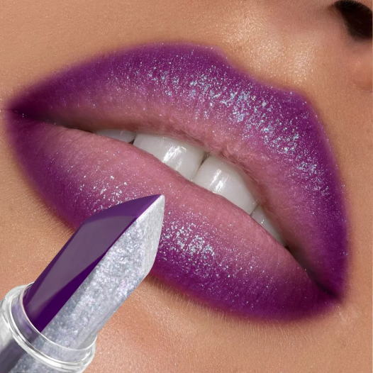 2-in-1 Purple Silver Gradient Lipstick Waterproof, Sweatproof, Durable Moisturizing, Smooth Texture, Easy to Apply Lip Gloss