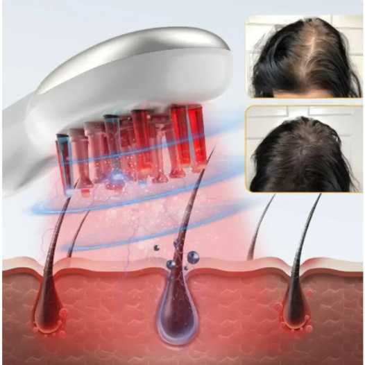 1pc convenient USB charging massage comb, red and blue LED color light hair care comb, fluffy hair comb, suitable for all hair