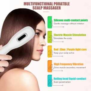 1pc convenient USB charging massage comb, red and blue LED color light hair care comb, fluffy hair comb, suitable for all hair