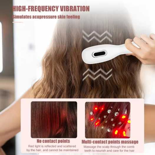 1pc convenient USB charging massage comb, red and blue LED color light hair care comb, fluffy hair comb, suitable for all hair