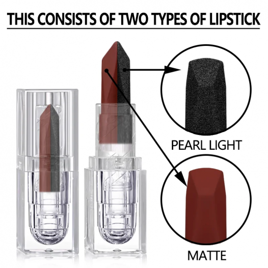 Two-tone lipstick pearl matte lasting waterproof romantic holiday gift